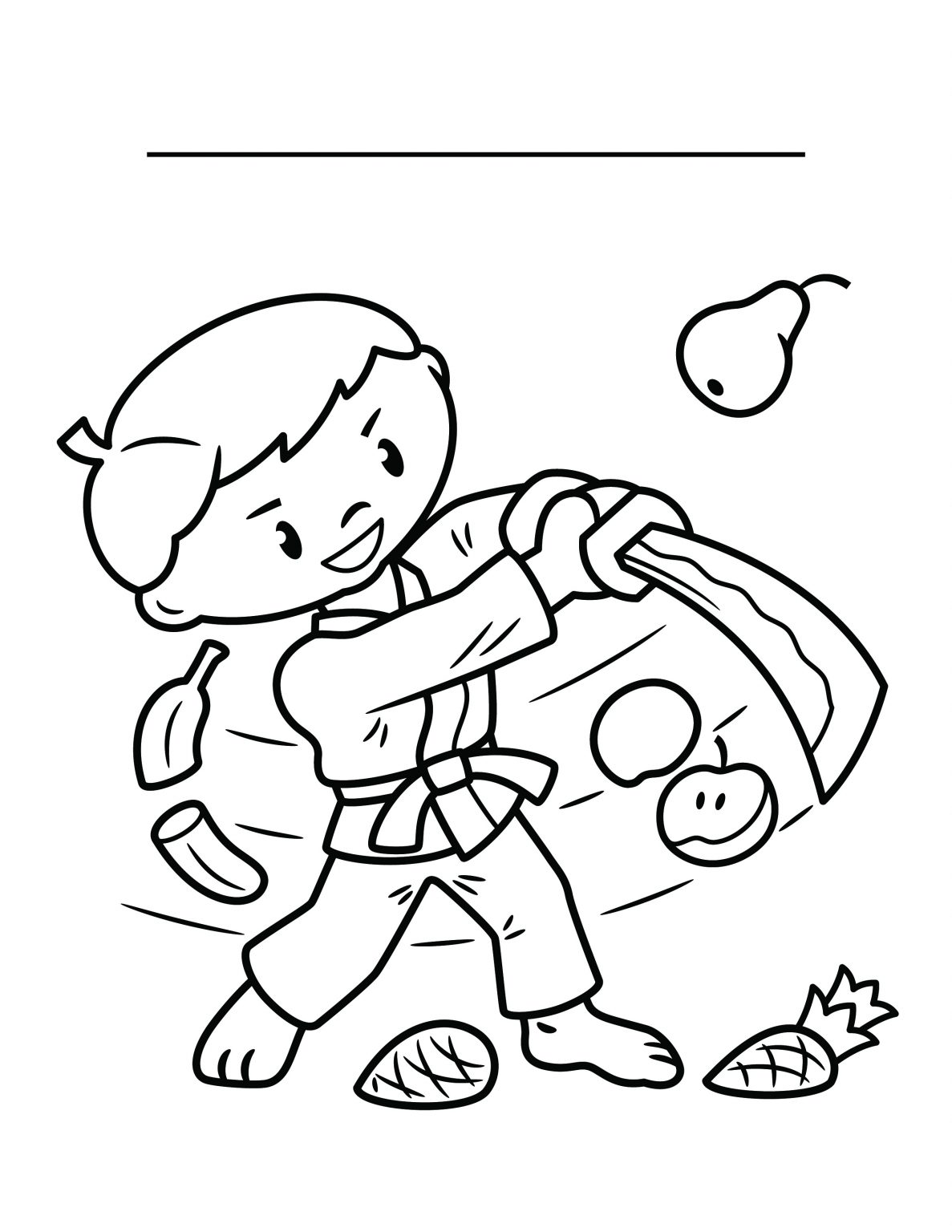 fruitninjacoloringsheetnutrition White Tiger Martial Arts